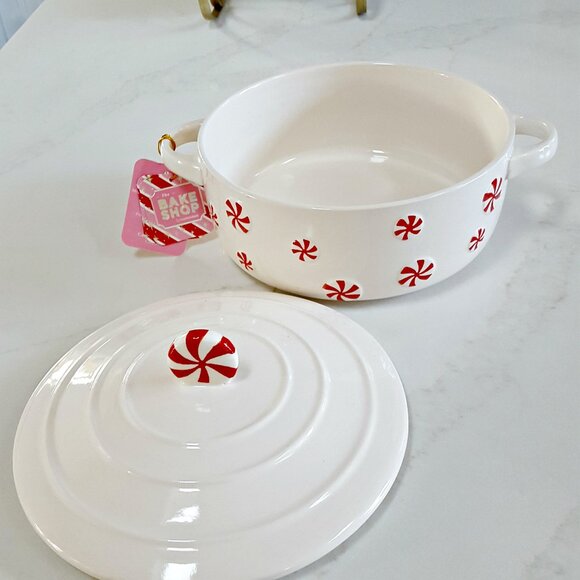 NEW! PEPPERMINT Candy CANE COVERED BAKING DISH - Picture 2 of 5